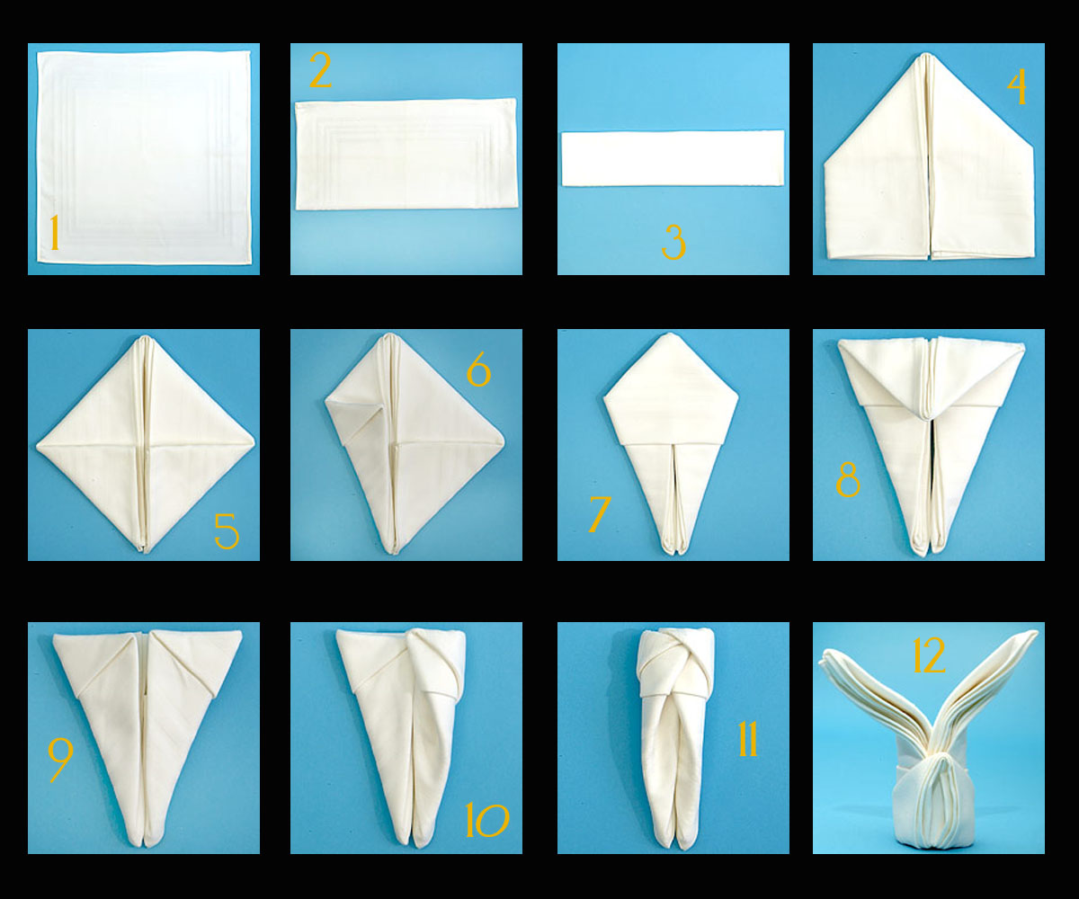 origami serviette lapin