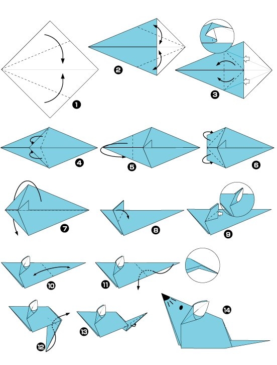 origami souris simple
