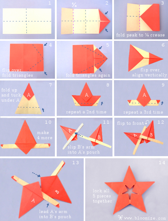 origami star step by step