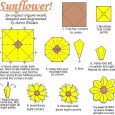 Origami sunflower diagram