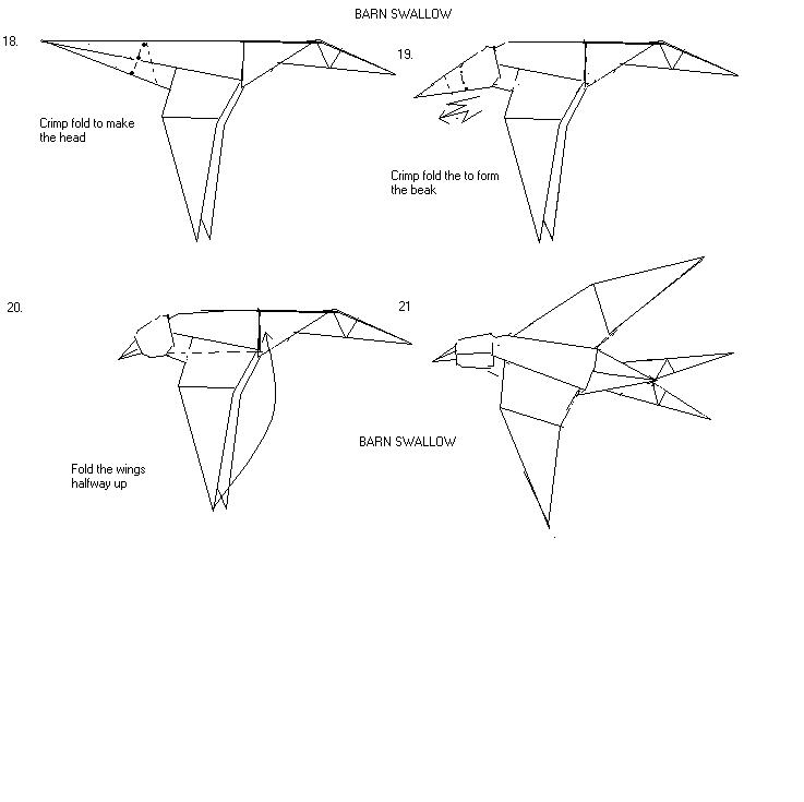origami swallow diagram