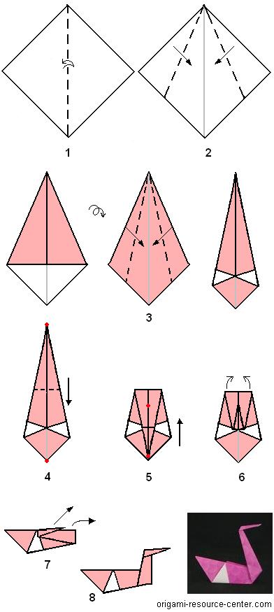 origami swan diagram