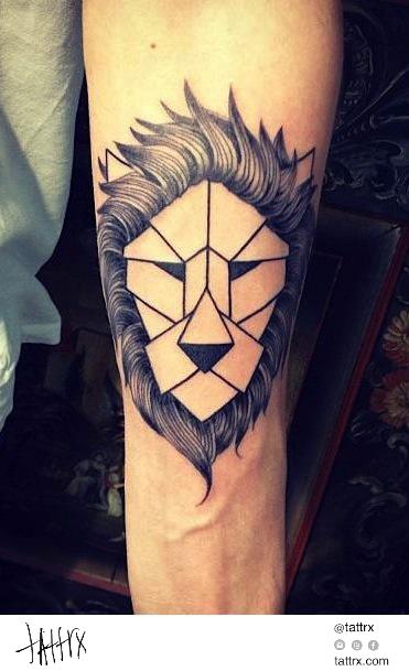origami tattoo lion