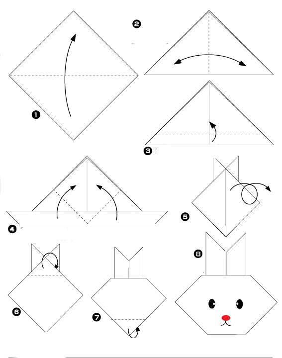 origami tete de lapin facile