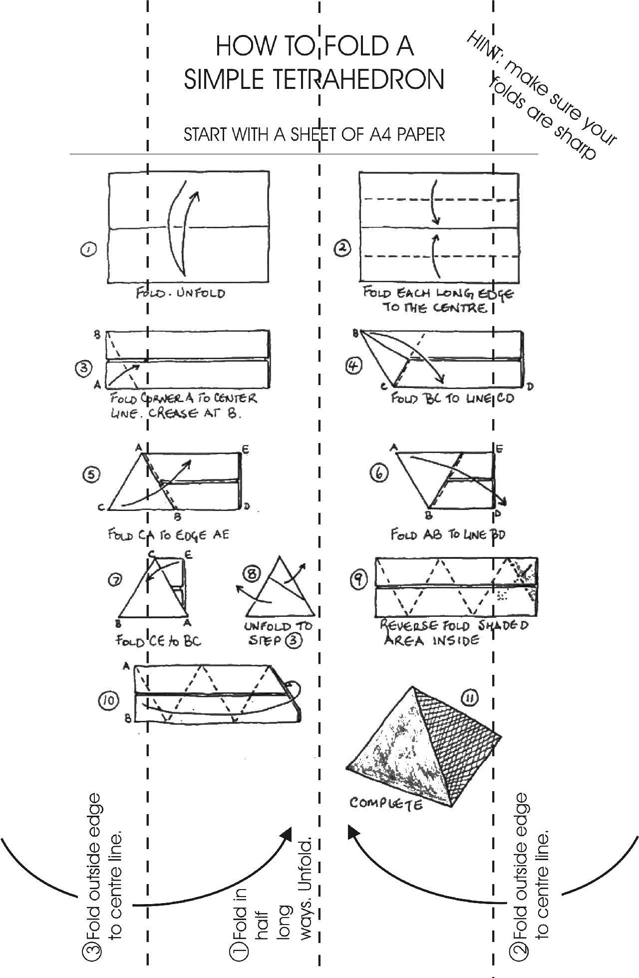 origami tetrahedron instructions