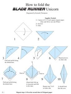 origami unicorn blade runner instructions
