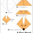 Origami wolf face