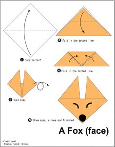 origami wolf face