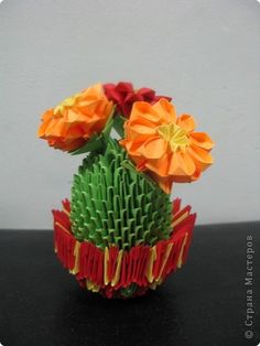 paper flower origami 3d model