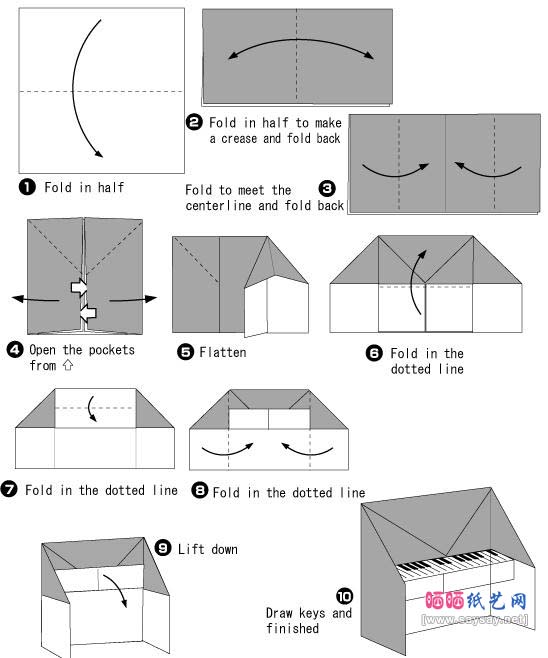 piano origami instructions