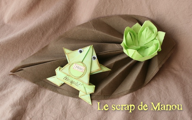 pliage serviette grenouille