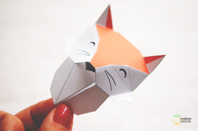 renard en papier