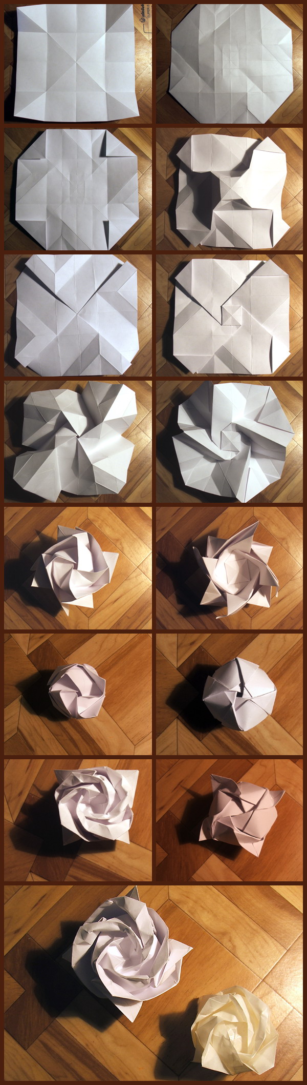 rose origami tuto