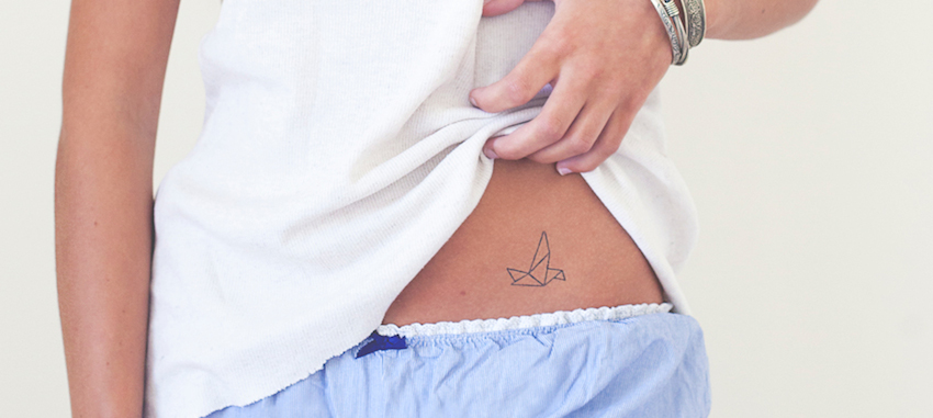 tatouage oiseau origami