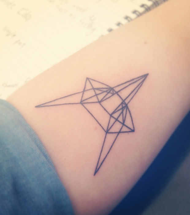 tatouage origami renard