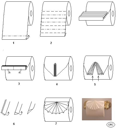 toilet paper origami instructions