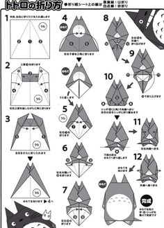 totoro origami instructions steps