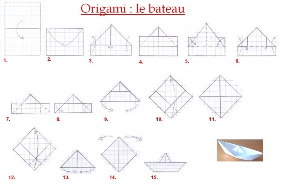 tuto bateau origami