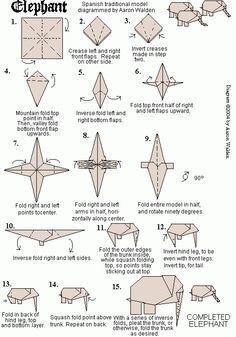 tuto elephant origami