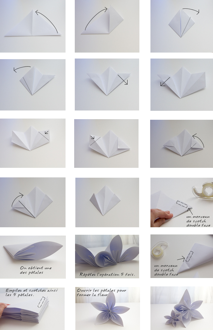 tutoriel origami fleur