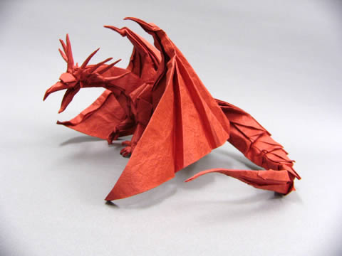 complicated origami dragon