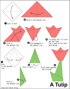 how to make an origami tulip