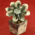 Money origami rose with pot instructions