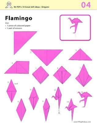 origami flamingo diagram