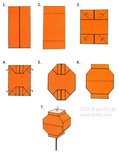 origami lantern diagram