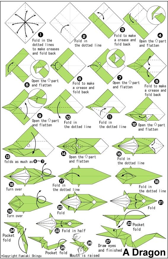 printable origami dragon instructions