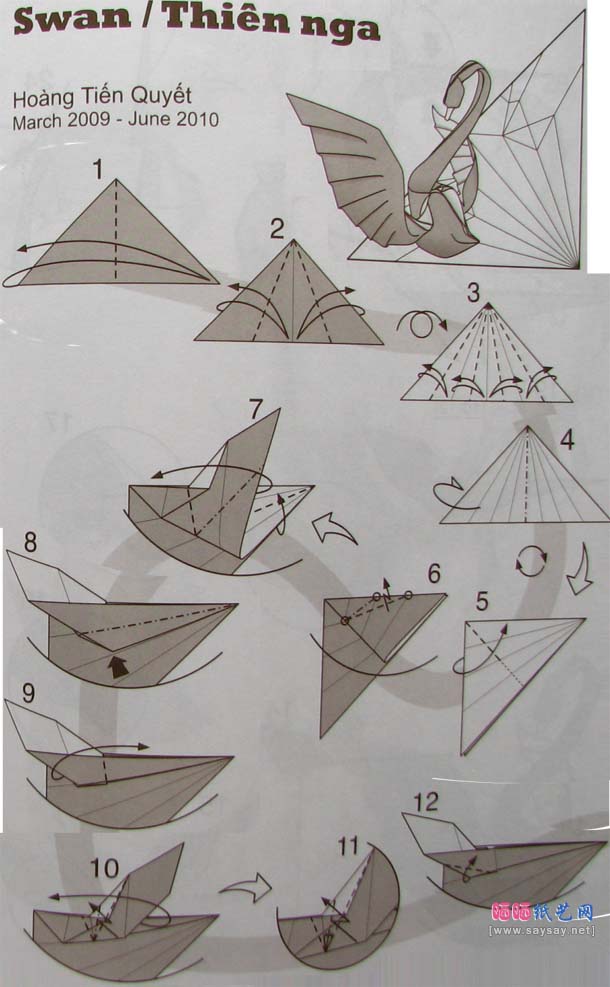 wedding swan origami instructions